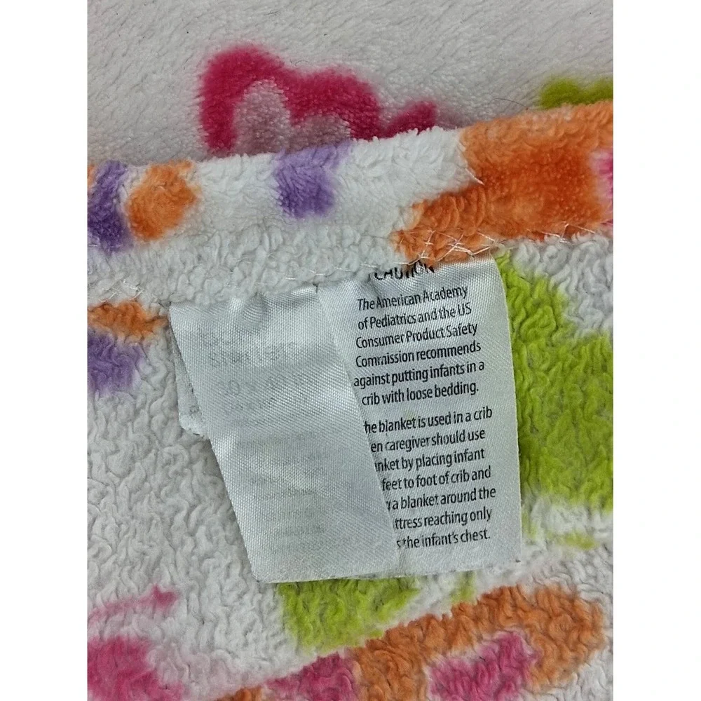 Baby Starters White Butterfly htf Blanket Purple Pink Green Orange Girl Fleece